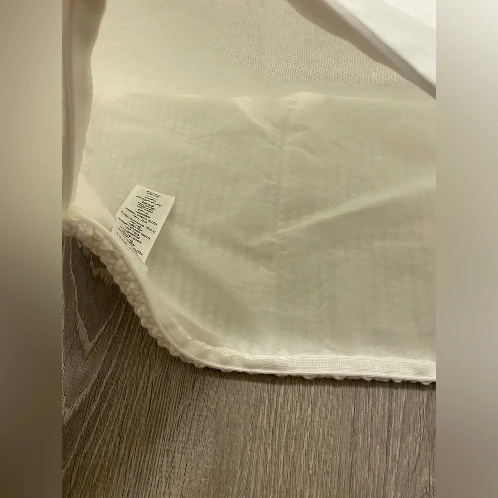 West Elm White Texture Weave Crochet Cotton Pillow Sham 20